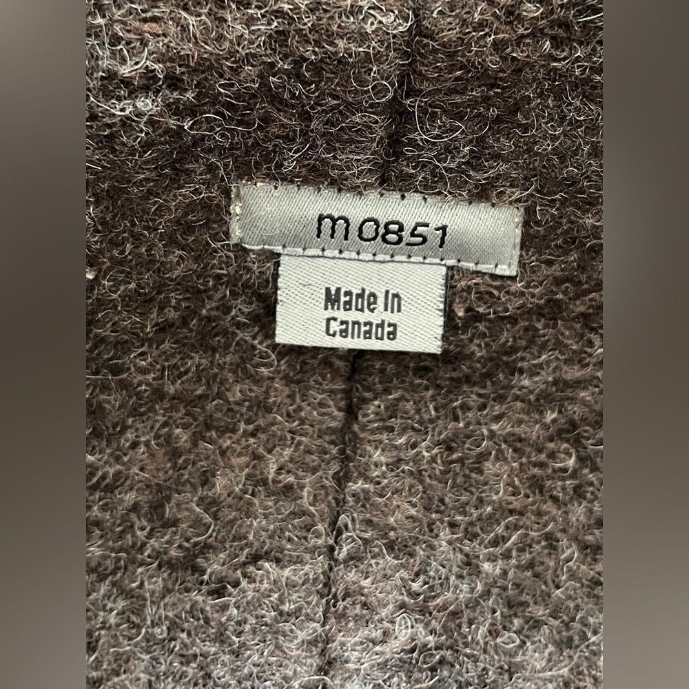 M0851 WOOL DUFFEL HOODED COAT SIZE 2 Gray/ Green Made In Canada - Picture 10 of 16